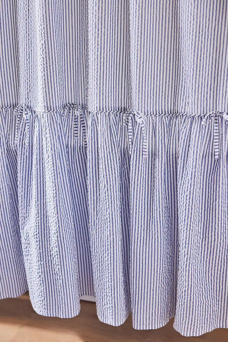 Cotton Seersucker Shower Curtain