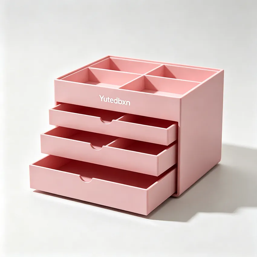 Yutedbxn Pastel Blush Pink Multi-Layer Drawer Storage Box