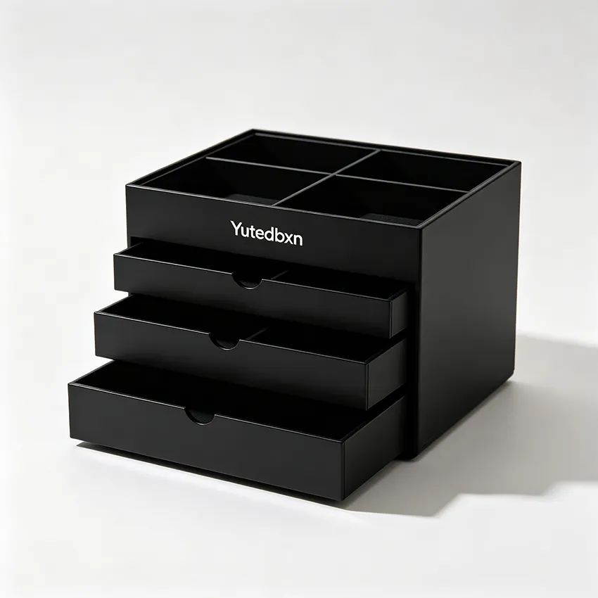 Yutedbxn Matte Black Multi-Layer Drawer Storage Box